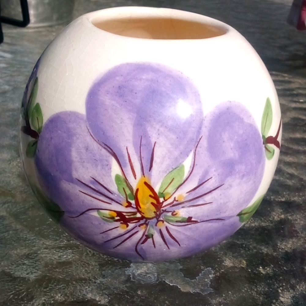 Vintage Round Flower Small Ceramic Vase
